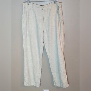 Men's Vintage Y2K Old Navy 100% Linen Minimalist Wide Leg Coastal Pants, 34x30